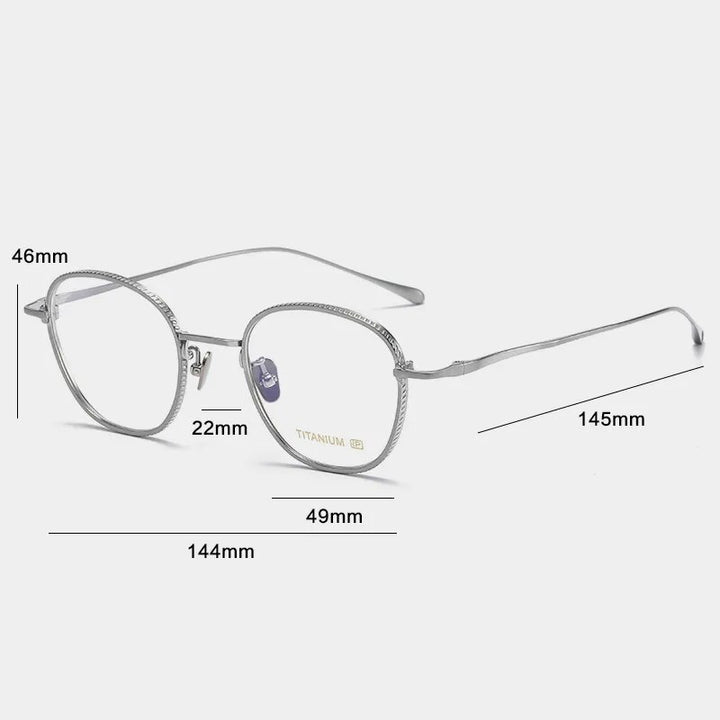 Gatenac Unisex Full Rim Polygon Titanium Eyeglasses Gxyj1139 Full Rim Gatenac