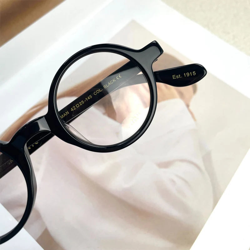 Yujo Unisex Full Rim Round Acetate Eyeglasses 4225e Full Rim Yujo