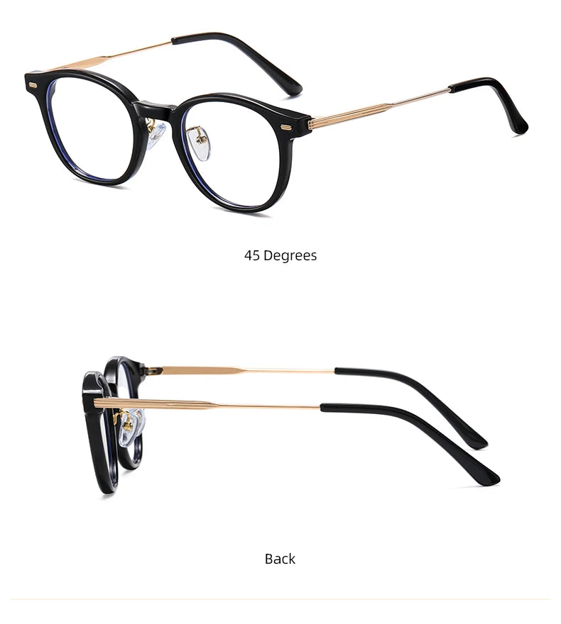 Reven Jate Unisex Full Rim Round Plastic Eyeglasses B1810 Full Rim Reven Jate