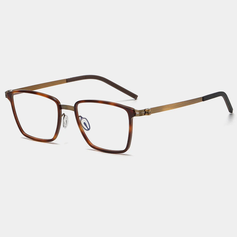 Gatenac Unisex Full Rim Square Alloy Eyeglasses Gxyj--1182 Full Rim Gatenac Tortoiseshell Bronze