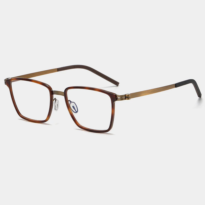Gatenac Unisex Full Rim Square Alloy Eyeglasses Gxyj--1182 Full Rim Gatenac Tortoiseshell Bronze