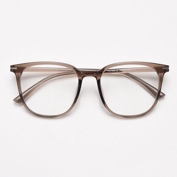 CCspace Unisex Full Rim Square Tr 90 Titanium Eyeglasses 56736 Full Rim CCspace C11Tea