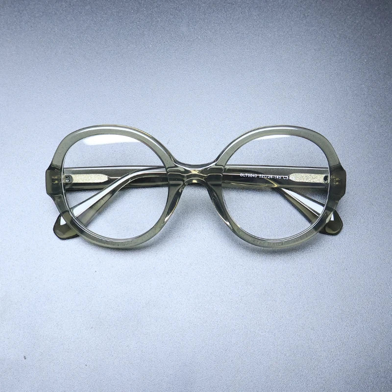 Gatenac Women's Full Rim Round Acetate Eyeglasses Gxyj1238 Full Rim Gatenac Green