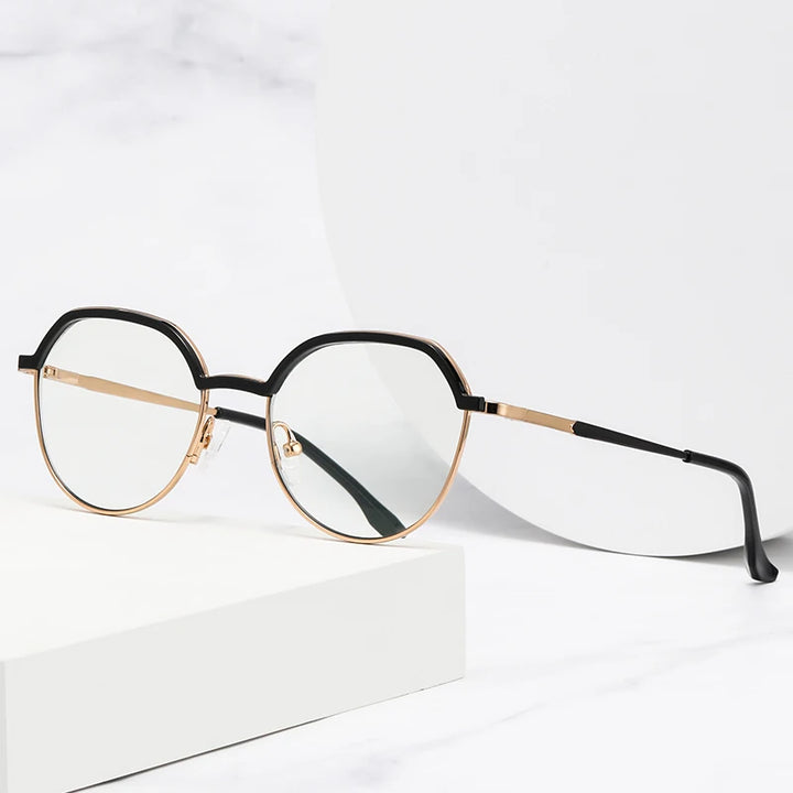 Gmei Women's Full Rim Polygon Alloy Tr 90 Eyeglasses 3201 Full Rim Gmei Optical