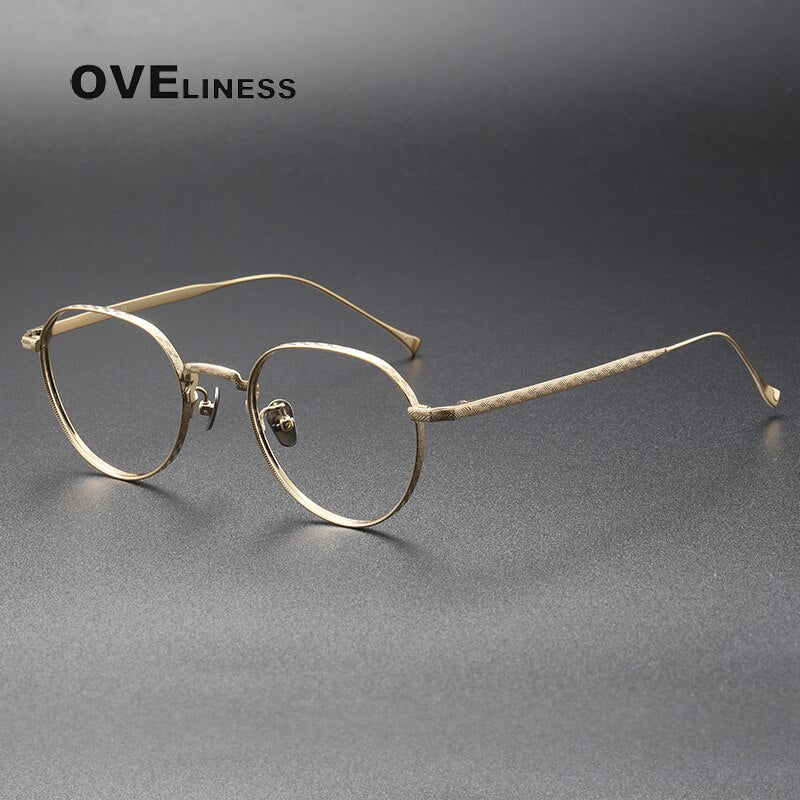 Oveliness Unisex Full Rim Square Titanium Eyeglasses 169 Full Rim Oveliness gold
