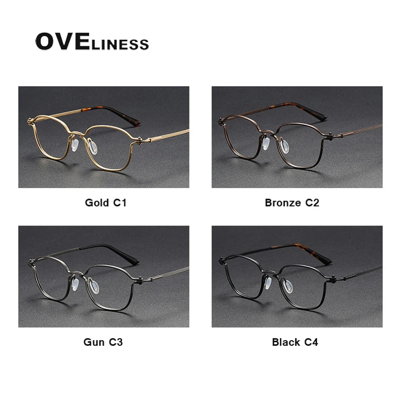 Oveliness Unisex Full Rim Round Titanium Eyeglasses C207 Full Rim Oveliness