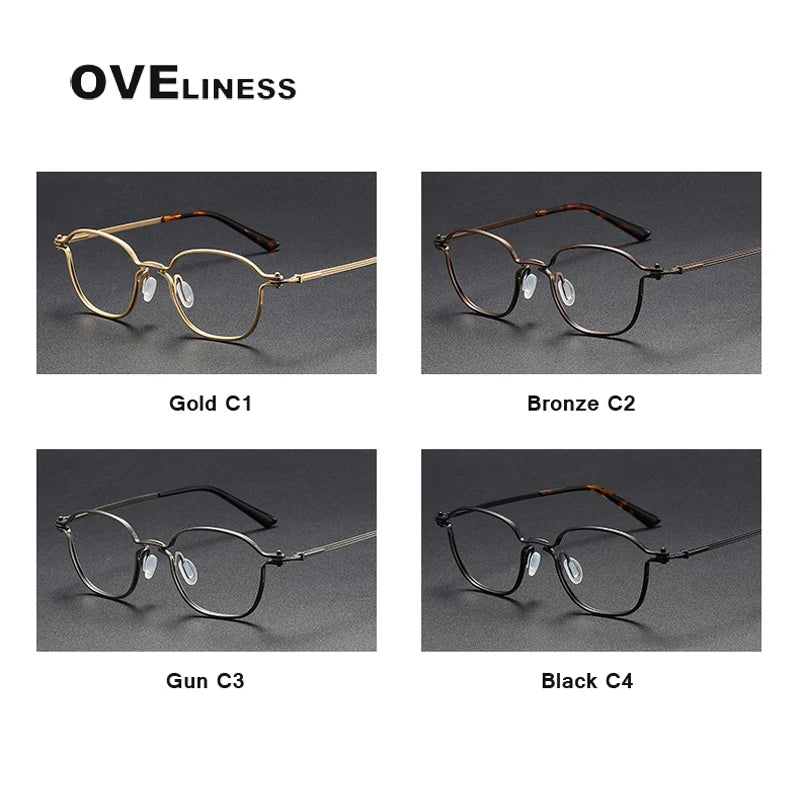 Oveliness Unisex Full Rim Round Titanium Eyeglasses C207 Full Rim Oveliness   