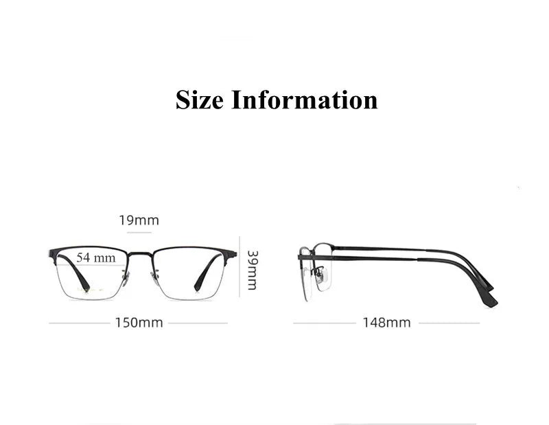 Chashma Ottica Unisex Semi Rim Square Titanium Eyeglasses 2209 Semi Rim Chashma Ottica