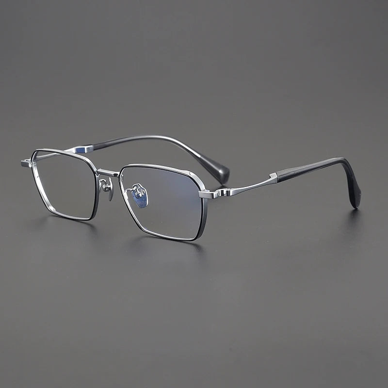 Gatenac Unisex Full Rim Polygon Square Titanium Eyeglasses Gxyj2888