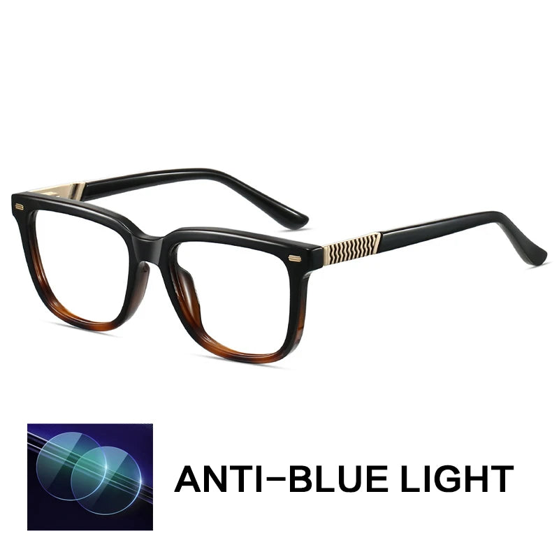 Gatenac Unisex Full Rim Square Tr 90 Titanium Reading Glasses G84006