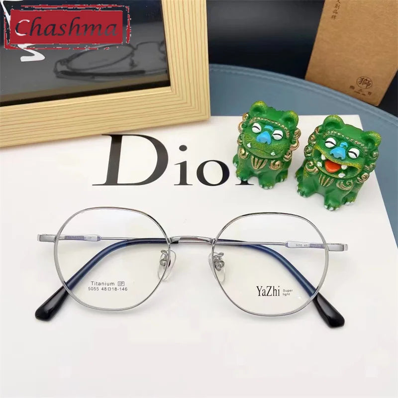 Chashma Unisex Full Rim Flat Top Oval Titanium Eyeglasses 50557