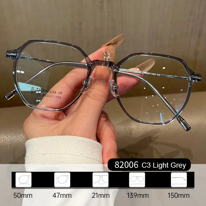 Gmei Women's Full Rim Flat Top Polygon Tr 90 Titanium Eyeglasses 82006