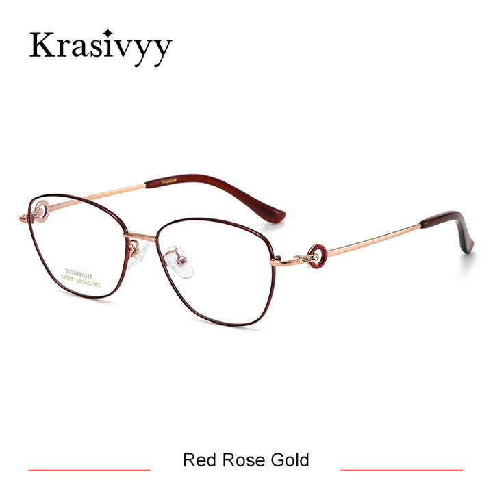 Krasivyy Women's Full Rim Polygon Square Titanium Eyeglasses 46007