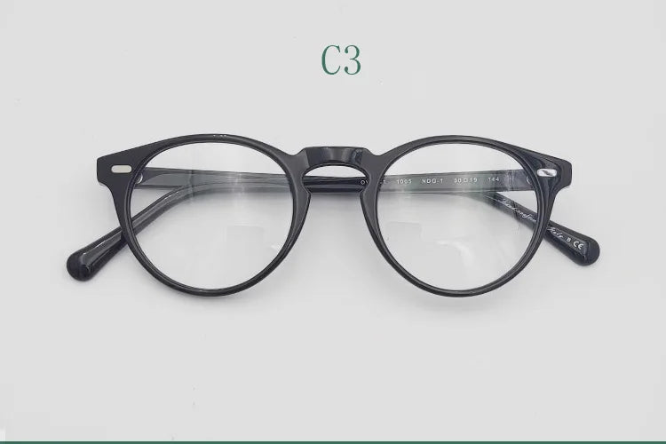 Yujo Unisex Full Rim Round Acetate Eyeglasses 1005 Full Rim Yujo C3 CHINA