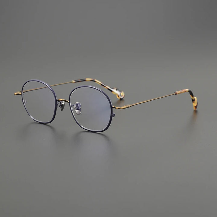 Gatenac Unisex Full Rim Small Round Titanium Eyeglasses Gxyj1457 Full Rim Gatenac Purple