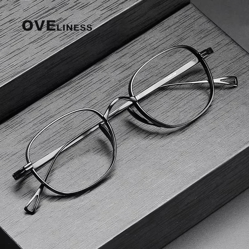 Oveliness Unisex Full Rim Oval Square Thin Titanium Eyeglasses 810518