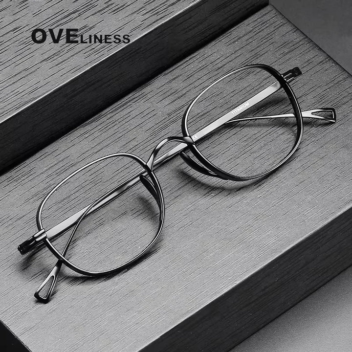 Oveliness Unisex Full Rim Oval Square Thin Titanium Eyeglasses 810518