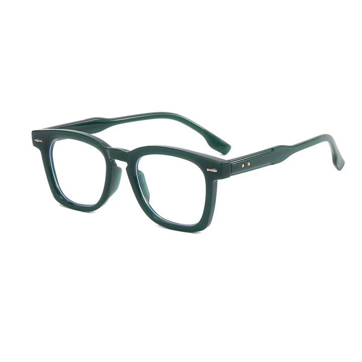 Kocolior Men's Full Rim Square Acetate Hyperopic Reading Glasses 3670 Reading Glasses Kocolior Green 0 