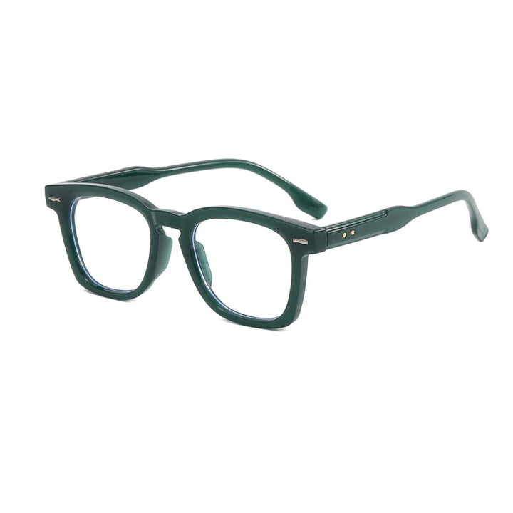 Kocolior Men's Full Rim Square Acetate Hyperopic Reading Glasses 3670 Reading Glasses Kocolior Green 0