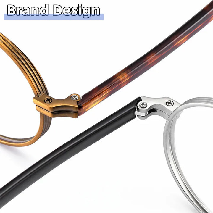Kocolior Unisex Full Rim Small Round Titanium Hyperopic Reading Glasses 0881 Reading Glasses Kocolior