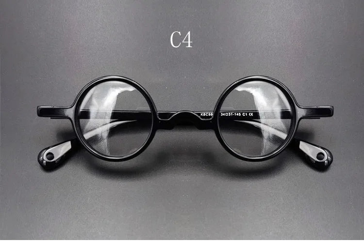 Yujo Unisex Full Rim Small Round Acetate Fiber Eyeglasses 3134 Full Rim Yujo C4 CHINA