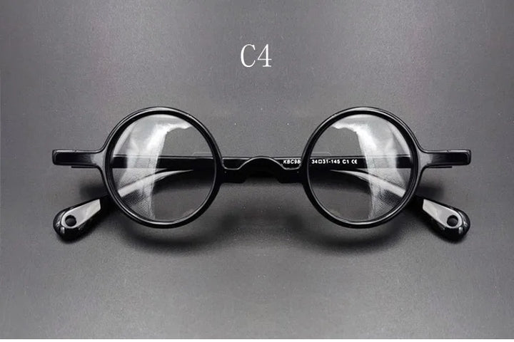 Yujo Unisex Full Rim Small Round Acetate Fiber Eyeglasses 3134 Full Rim Yujo C4 CHINA