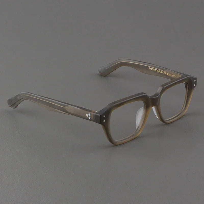 Hewei Women's Full Rim Flat Top Square Frosted Acetate Eyeglasses 49145 Full Rim Hotochki C1 CHINA