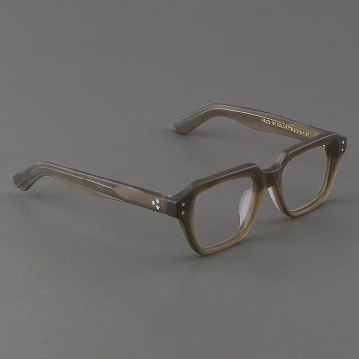 Hewei Unisex Full Rim Flat Top Square Acetate Eyeglasses 14536 Full Rim Hewei C1 CHINA