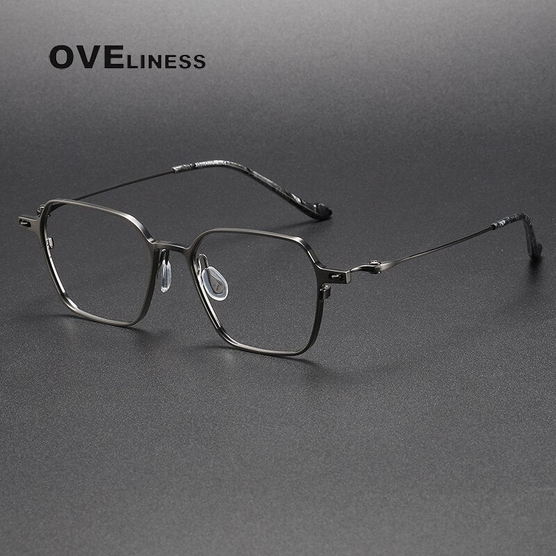 Oveliness Unisex Full Rim Square Titanium Eyeglasses 8202318 Full Rim Oveliness gun  