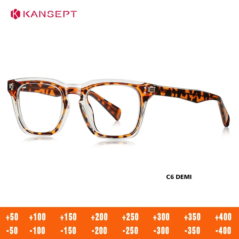 Kansept Unisex Full Rim Square Tr 90 Alloy Reading Glasses 67022