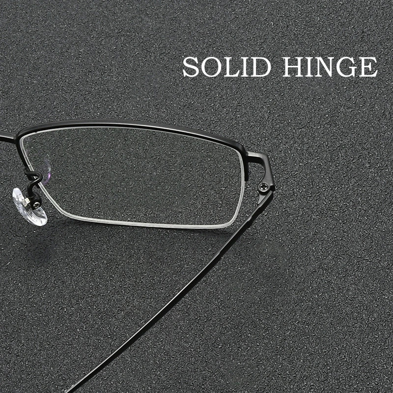 Yimaruili Men's Semi Rim Square Titanium Alloy Eyeglasses Y18005 Semi Rim Yimaruili Eyeglasses