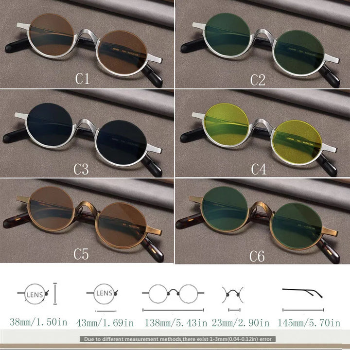 Yujo Unisex Semi Rim Oval Titanium Polarized Sunglasses Y4338 Sunglasses Yujo
