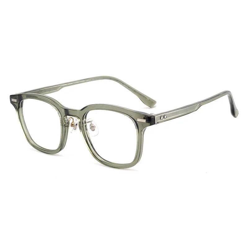 Momoja Unisex Full Rim Square Acetate Titanium Eyeglasses 98301