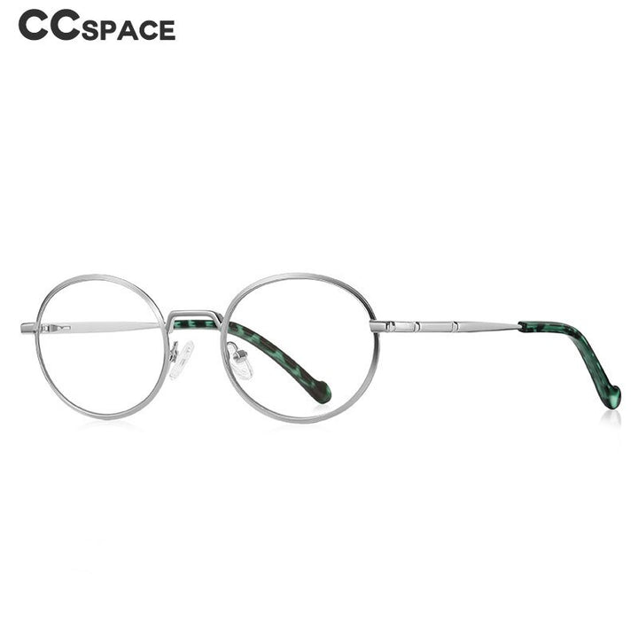 CCspace Unisex Full Rim Round Oval Alloy Eyeglasses 56142 Full Rim CCspace