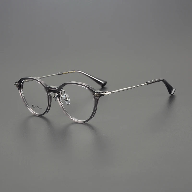 Nobler Unisex Full Rim Flat Top Acetate Titanium Eyeglasses M131 Full Rim Nobler C6