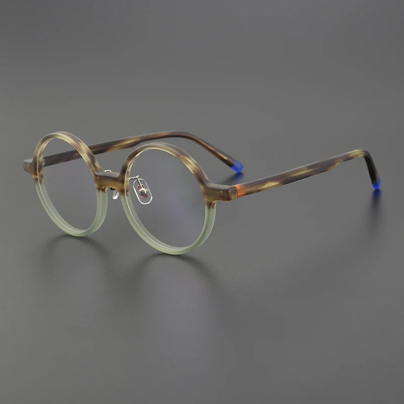 Nobler Unisex Full Rim Round Frosted Acetate Eyeglasses 19265 Full Rim Nobler C4
