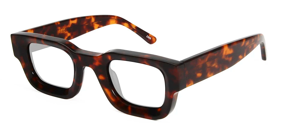Esnbie Unisex Full Rim Thick Square Acetate Eyeglasses 23007