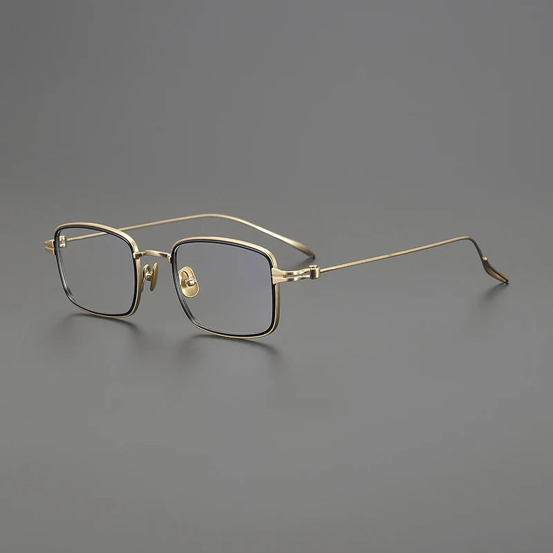 Gatenac Unisex Full Rim Square Acetate Titanium Eyeglasses Gxyj1571