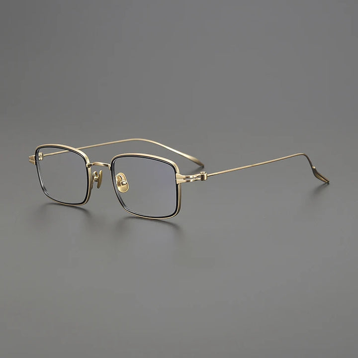 Gatenac Unisex Full Rim Square Acetate Titanium Eyeglasses Gxyj1571