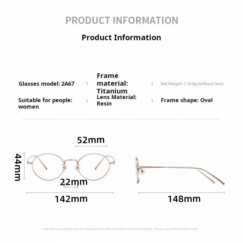Momoja Unisex Full Rim Oval Round Titanium Eyeglasses 722467