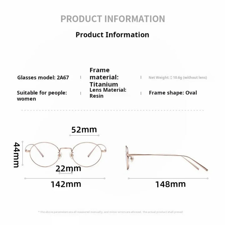 Momoja Unisex Full Rim Oval Round Titanium Eyeglasses 722467