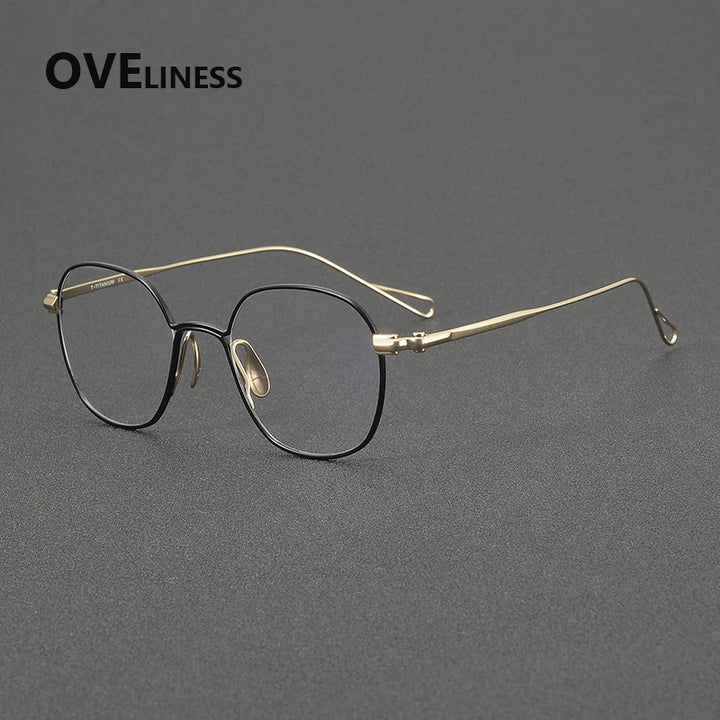 Oveliness Unisex Full Rim Polygon Round Titanium Eyeglasses 61156