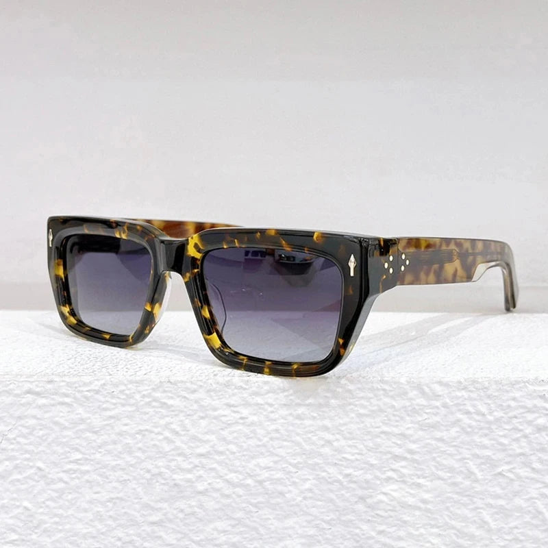 Hewei Unisex Full Rim Square Acetate Sunglasses 0031 Sunglasses Hewei purple-tortoise as picture 