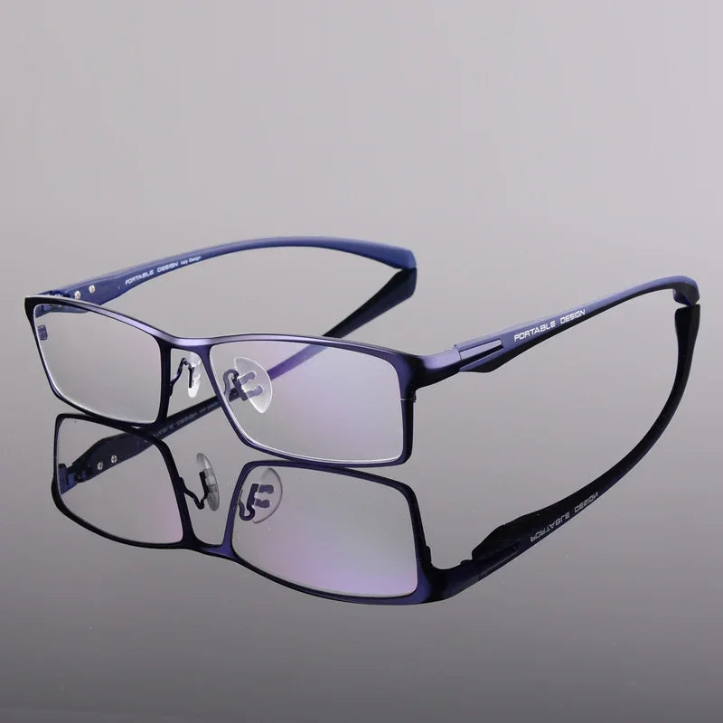 Handoer Unisex Full Rim Square Alloy Acetate Eyeglasses 549140