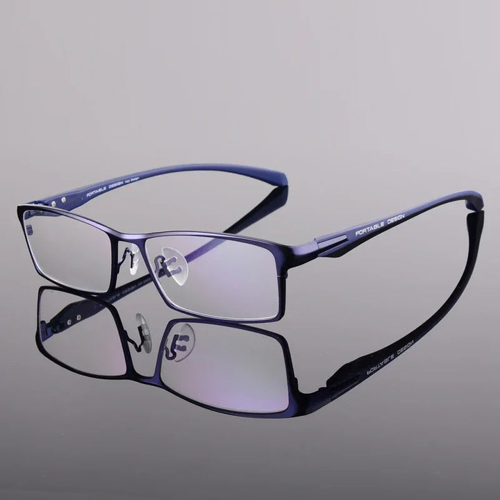Handoer Unisex Full Rim Square Alloy Acetate Eyeglasses 549140