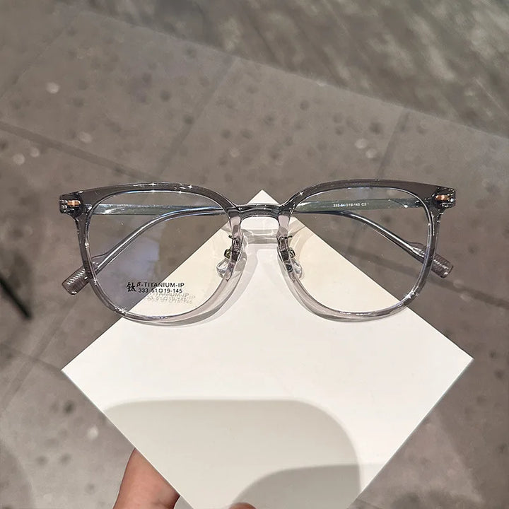 Xbora Unisex Full Rim Oval Square Tr 90 Alloy Eyeglasses 85333