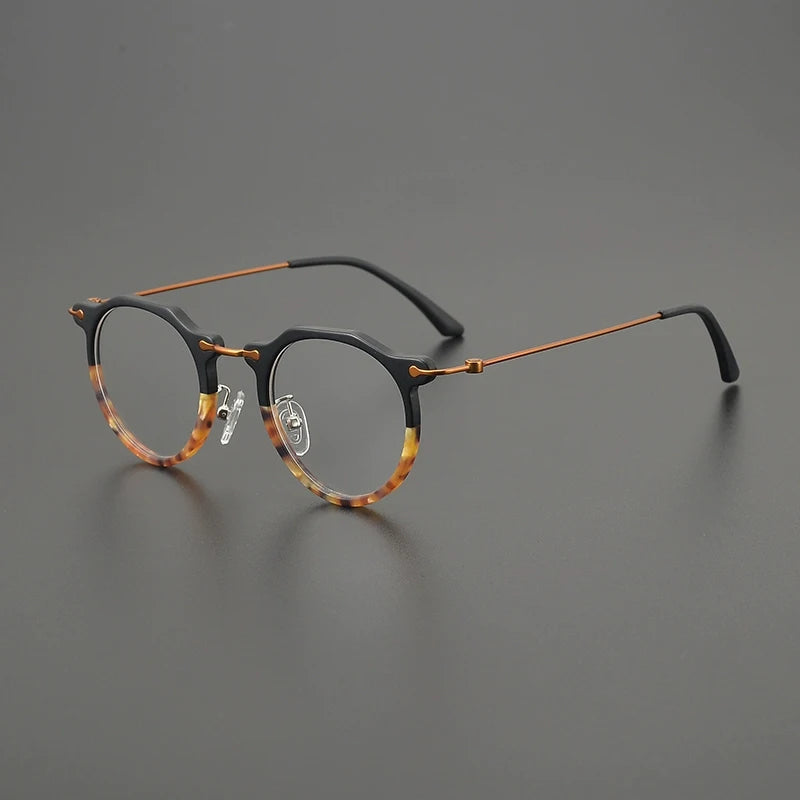 Gatenac Unisex Full Rim Square Acetate Titanium Eyeglasses G85905