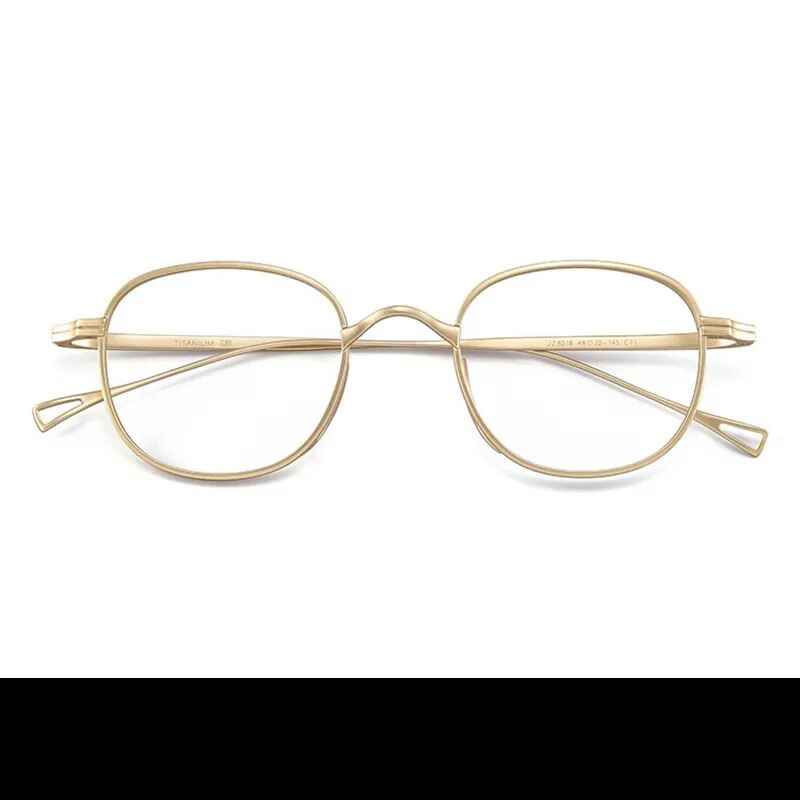 Yimaruili Unisex Full Rim Round Titanium Alloy Eyeglasses 8016 Full Rim Yimaruili Eyeglasses Gold