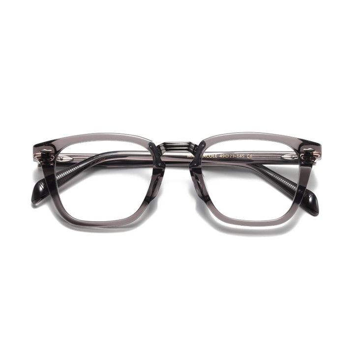 Black Mask Unisex Full Rim Square Acetate Alloy Eyeglasses 4923145 Full Rim Black Mask Gray