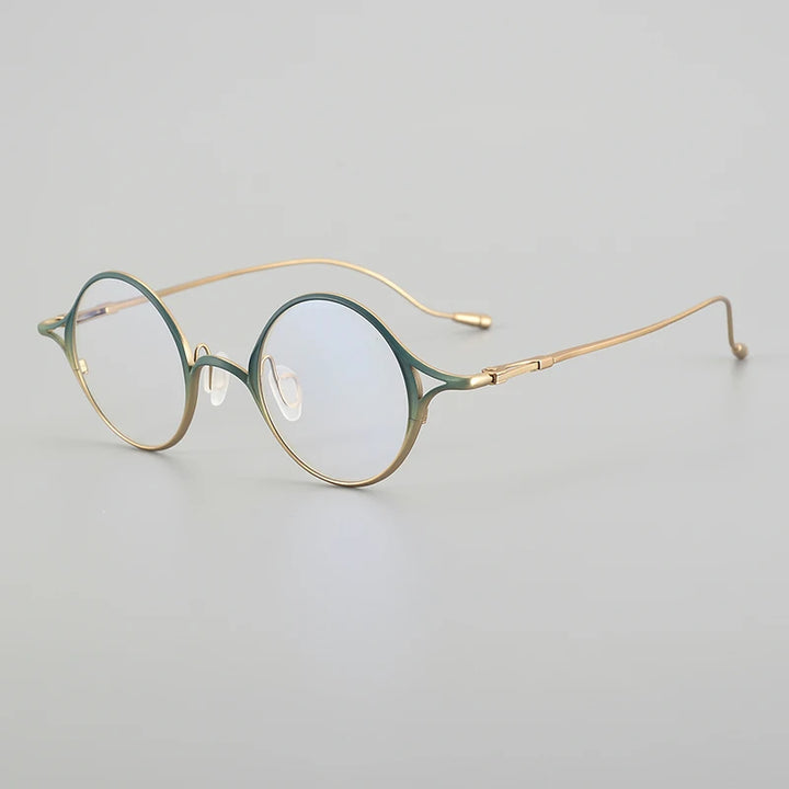 Muzz Unisex Full Rim Small Round Titanium Eyeglasses 5958 Full Rim Muzz C3